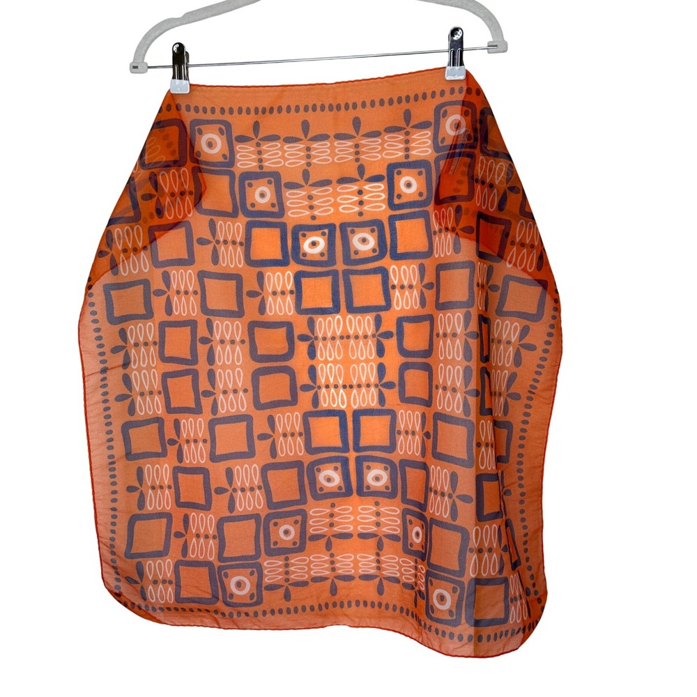 Vintage A Paris Scarf Paris Neckwear Orange Scarf 26.5" Square